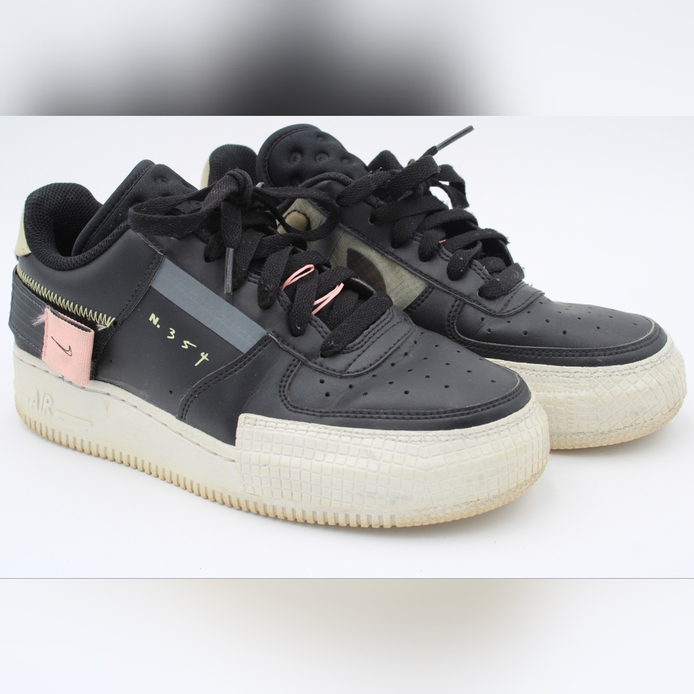 Youth Nike Air Force 1 N.354 – Size 6 – Black/Cream/Pink - Picture 2 of 10